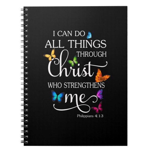 Carnet I Can Do All Things Through Christ Butterfly (Devant)