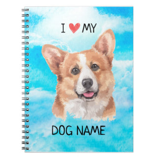 Carnet I coeur mon aquarelle d'animal familier de chien