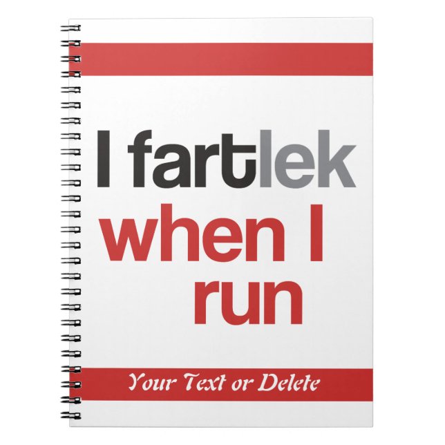 Carnet I FARTlek quand je cours © - Funny FARTlek Typogra (Devant)
