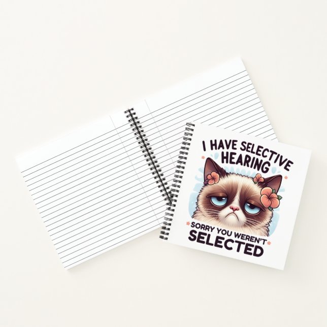 Carnet I Have Selective Hearing Funny Cat Lover Gift  (Intérieur)