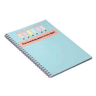 Carnet I Learn More Every Day!" Notebook Cover - Inspirin