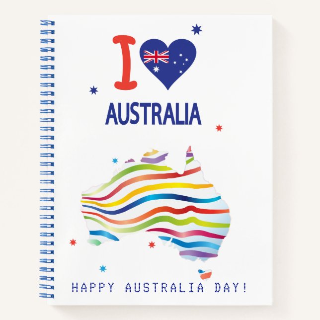 Carnet "I LOVE AUSTRALIA" Australia Day 26 janvier (Devant)