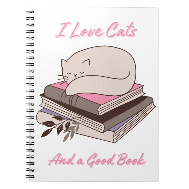 Carnet I Love Cats and a Good Book (Devant)