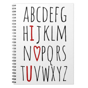 Carnet I Love (Coeur) You Alphabet