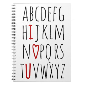 Carnet I Love (Coeur) You Alphabet