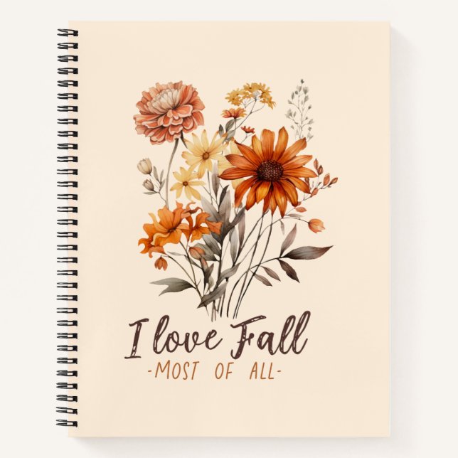 Carnet I Love Fall Most All - Autumn Foliage (Devant)