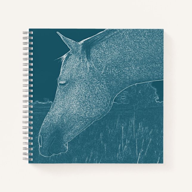 Carnet I Love Horses Equestrio Ami Blanc sur Turquoise (Devant)
