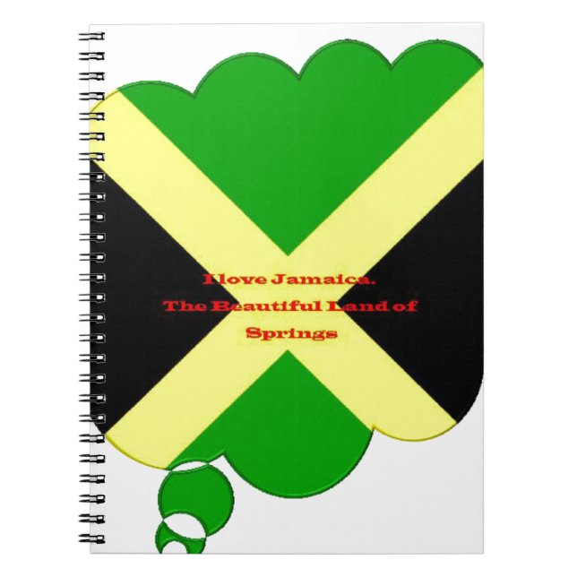 Carnet I Love Jamaica Text on Flag Art Print (Devant)