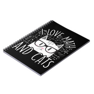 Carnet I Love Math And Cats Cute Kitty Cat