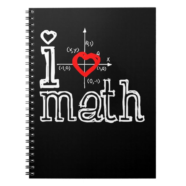Carnet I Love Math I Heart Math Mathématiques (Devant)