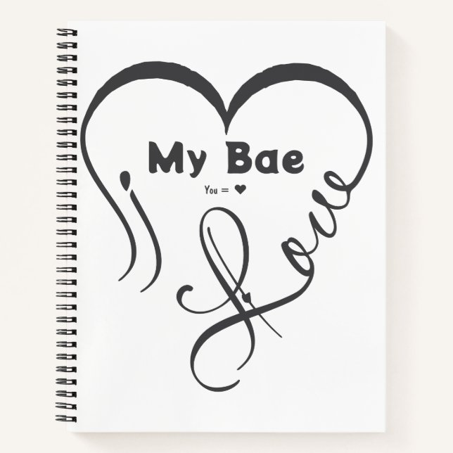 Carnet I Love My Bae • You = ♥ (Devant)