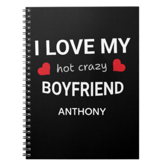 Carnet I love my boyfriend - Custom name Valentine Gift