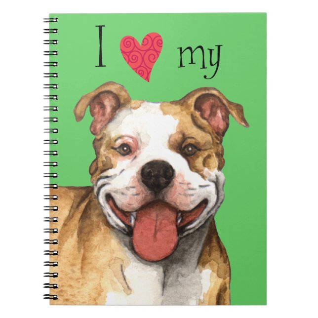 Carnet I Love my pit bull terrier (Devant)