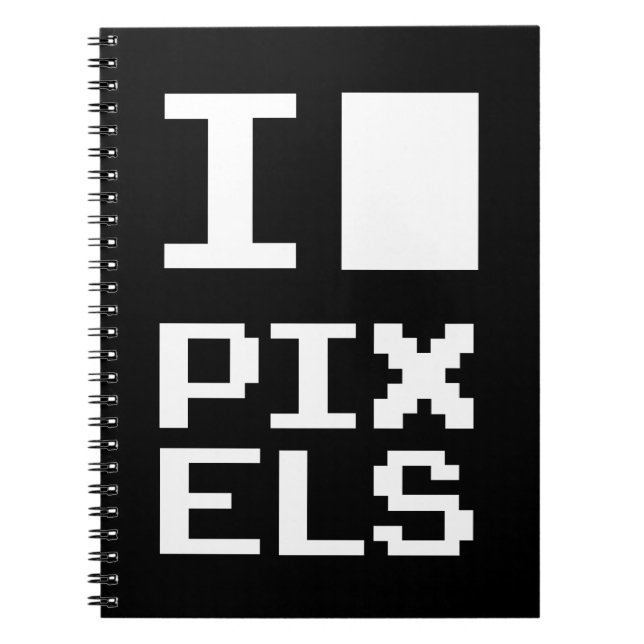 Carnet I Love Pixels, design geek, art des pixels (Devant)