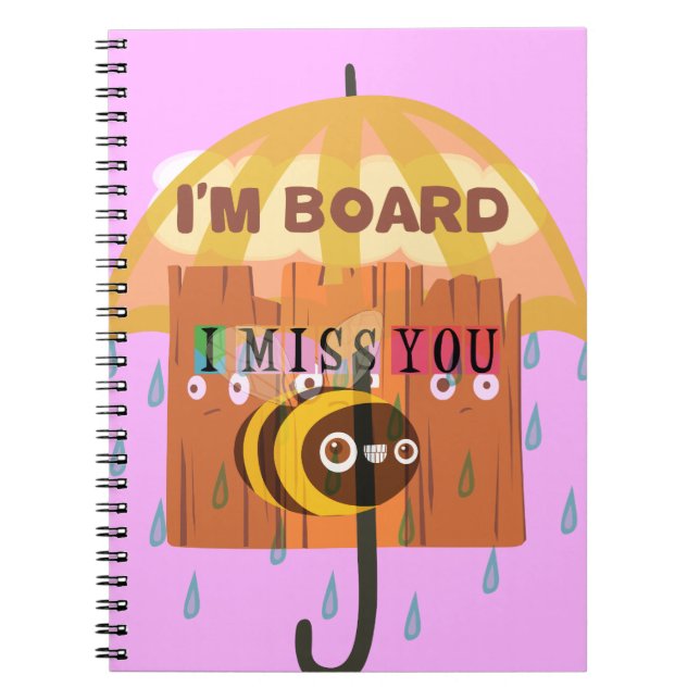 Carnet I Miss You in the rain I am bored (Devant)