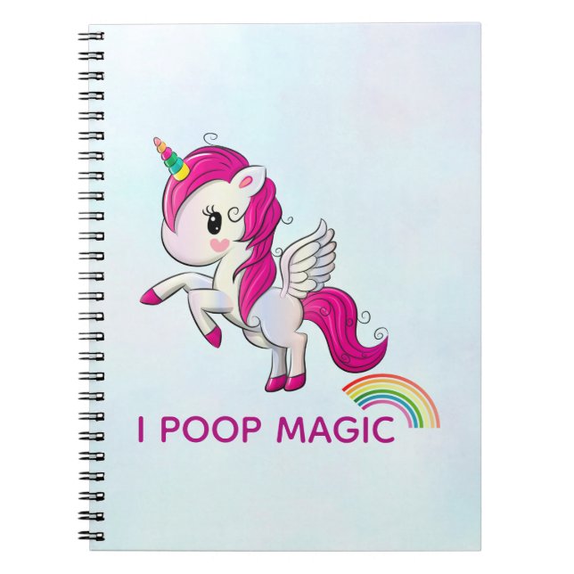 Carnet I Poop Magic Funny Unicorne Dit (Devant)