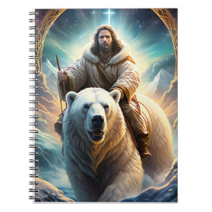 Carnet (IA générée) Jésus sur un ours polaire