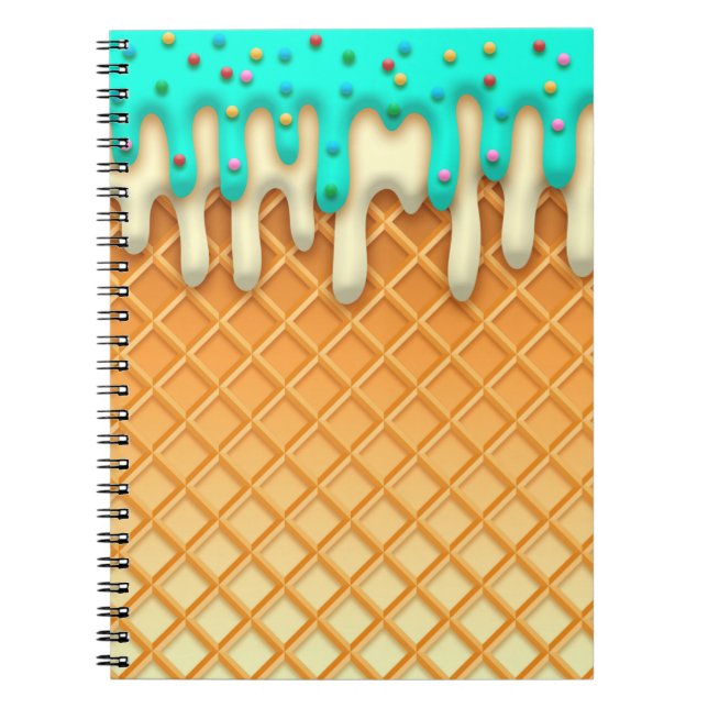 Carnet Ice Cream Drip Waffle Cone Mint With Sprinkles (Devant)