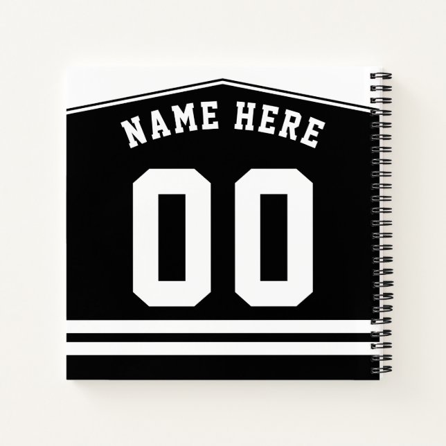 Carnet Ice Hockey Black Jersey sur mesure (Dos)