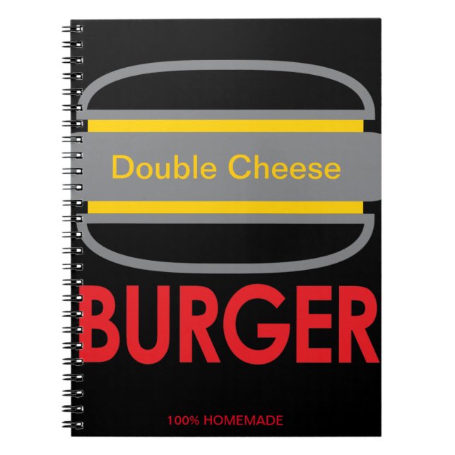 Carnet Icône Burger au fromage double (Devant)