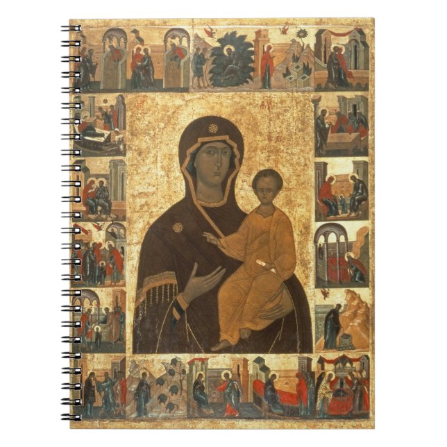 Carnet Icône de Hodegetria de Vierge de Smolensk, c.1450 (Devant)