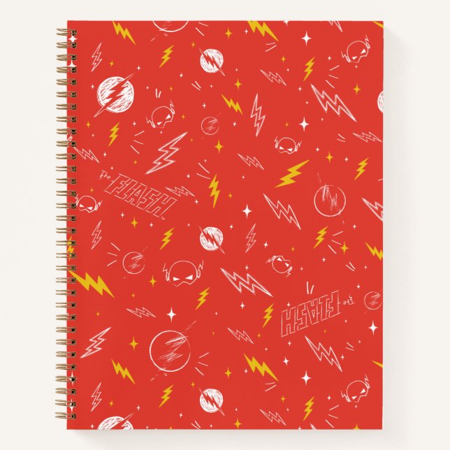 Carnet Icône de la foudre Flash et motif doodle (Devant)