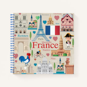 Carnet Icônes de France mignonne