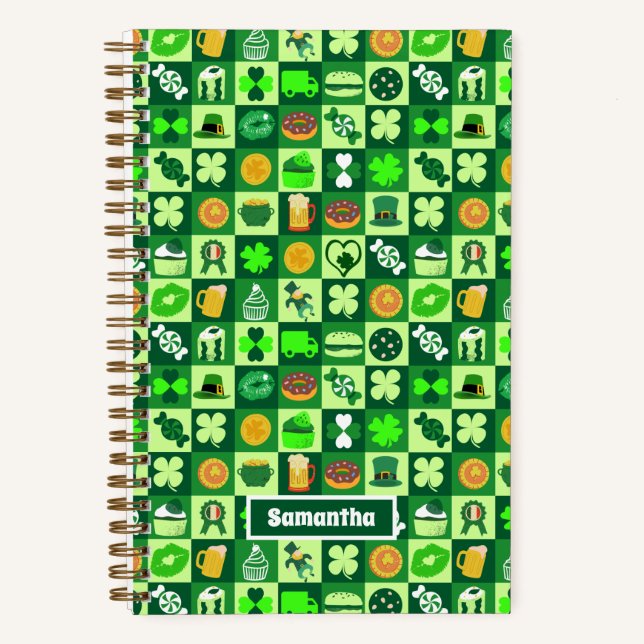 Carnet Icônes de la Saint-Patrick Motif sans couture (Recto)