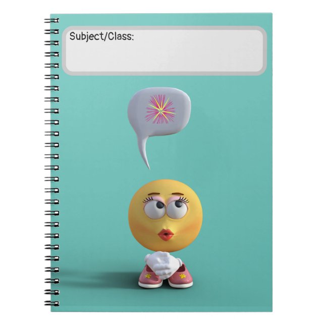 carnet "Idea Emoji" (Turquoise) (Devant)