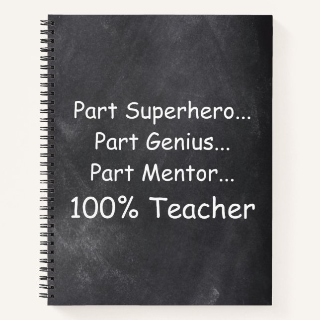 Carnet Idée cadeau professeur mentor génie super-héros (Devant)