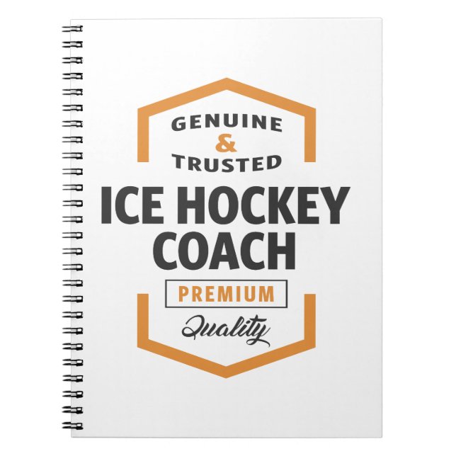 Carnet Idées Cadeau du logo de l'entraîneur de hockey sur (Devant)