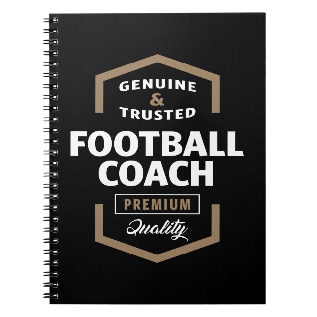 Carnet Idées cadeaux du logo de l'entraîneur de football (Devant)