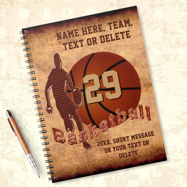 Carnet Idées Cadeaux Personnalisées De Basket-Ball, Baske (Personalized, Spiral Basketball Notebook. Gift ideas for basketball team. Basketball school supplies)