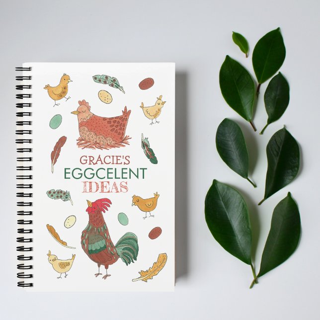 Carnet Idées élégantes avec nom (Eggcelent Ideas - Funny Chicken Notebook)