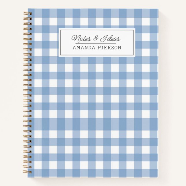Carnet Idées Plaid Bleues Famille Personnalisée (Devant)