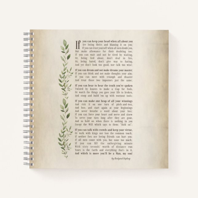 Carnet IF, Poème inspiré de Rudyard Kipling (Devant)