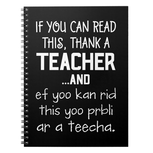 Carnet If You Can Read This, Thank A Teacher (Devant)