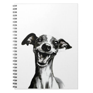 Carnet Iggy noir et blanc | Cute Greyhound italien