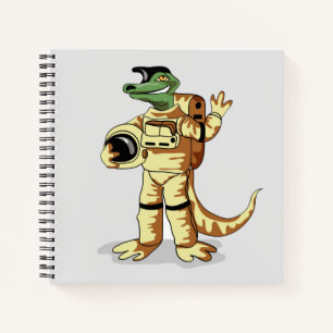 Carnet Iguanodon Habillé Dans Un Spacesuit Cosmonaute.