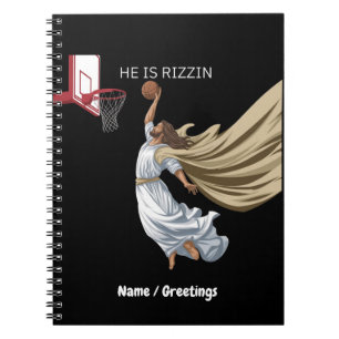 Carnet Il Est Rizzin Drôle Jésus Jouant Basket-Ball Retro