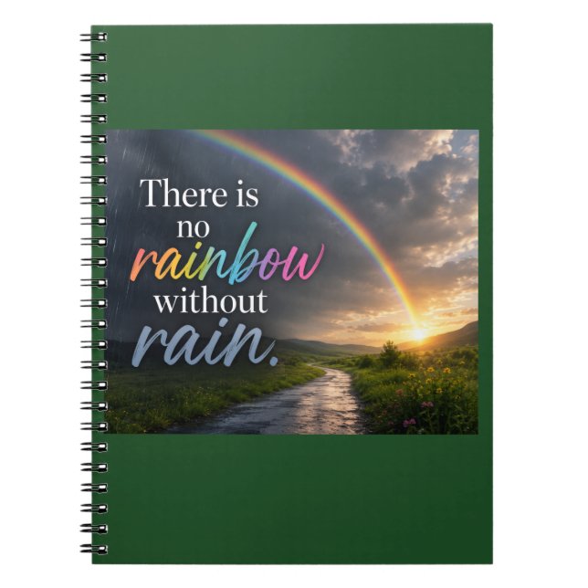 Carnet Il n'y a pas d'arc-en-ciel sans pluie (Devant)