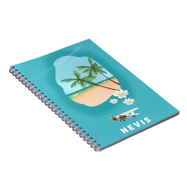 Carnet Île des Caraïbes Nevis Carte illustrée. (Côté Droit)