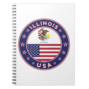 Carnet Illinois, t-shirt Illinois, autocollant Illinois,