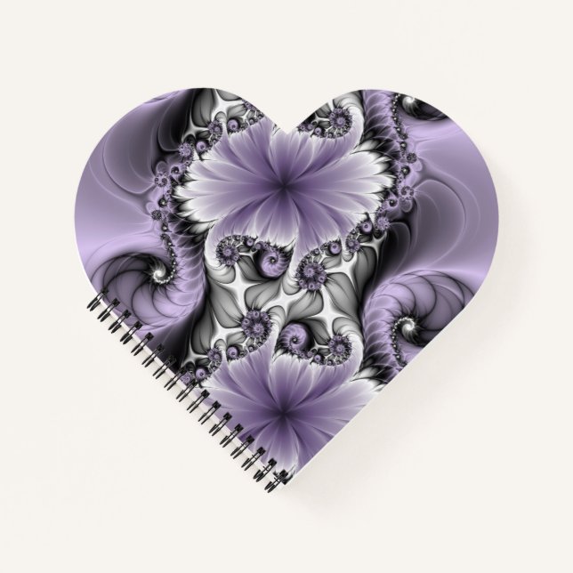 Carnet Illusion de lilas Art floral abstrait fractal Fant (Devant)