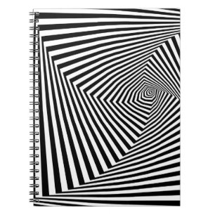 Carnet Illusion optique : Abstraite géométrique rayée.