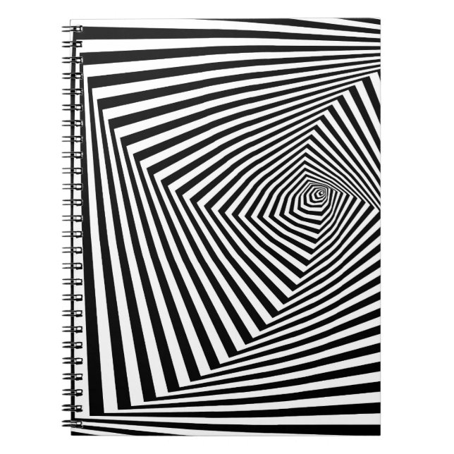 Carnet Illusion optique : Abstraite géométrique rayée. (Devant)