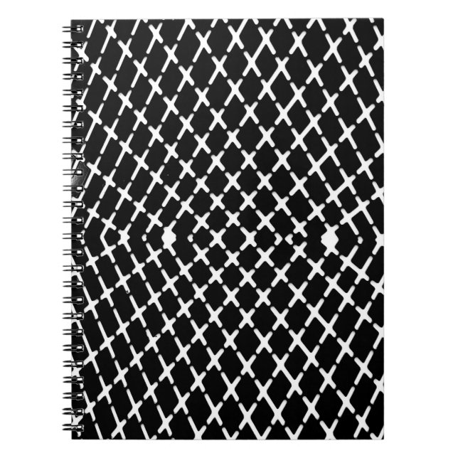 Carnet Illustration à damiers en noir et blanc (Devant)