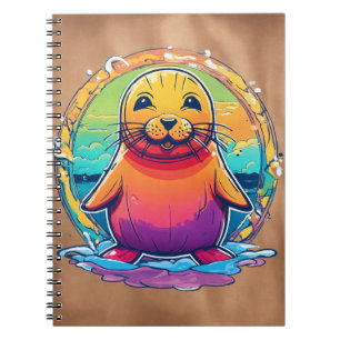 Carnet Illustration adorable de tigre marin de dessin ani