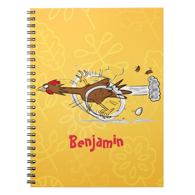 Carnet Illustration amusante de poulet cool (Devant)