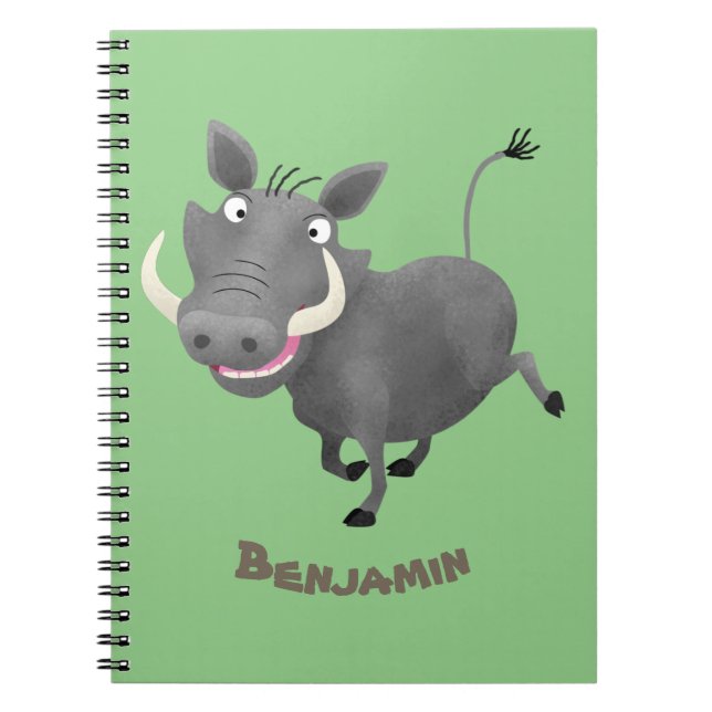 Carnet Illustration amusante d'un cochon de phacochère af (Devant)